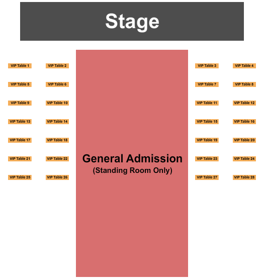 Heritage Center Theater at Cam-Plex GA/Tables Seating Chart