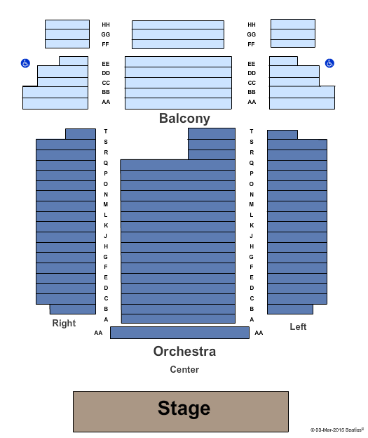 Heritage Theatre - CA End Stage Seating Chart