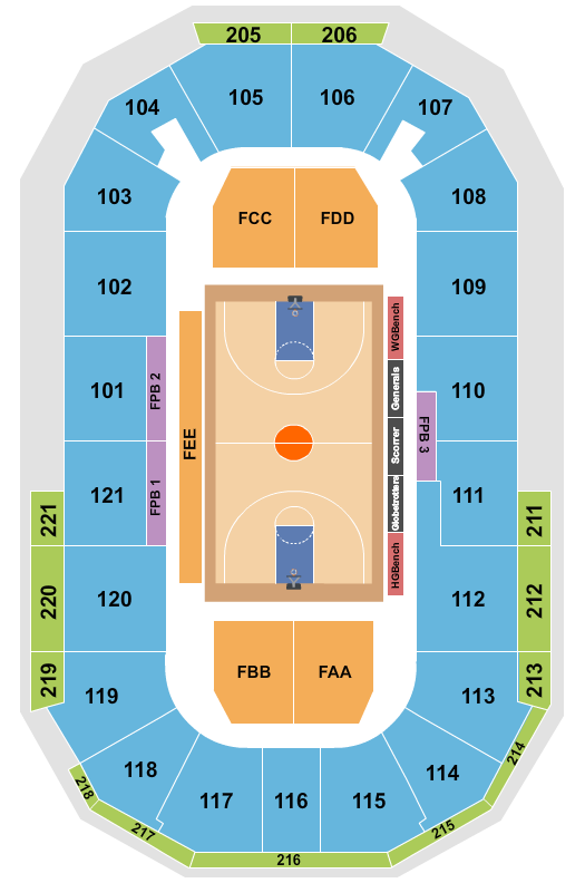 Hero Arena At Mountain America Center Basketball - Globetrotters Seating Chart