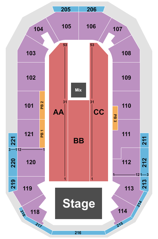 Hero Arena At Mountain America Center Seating Chart