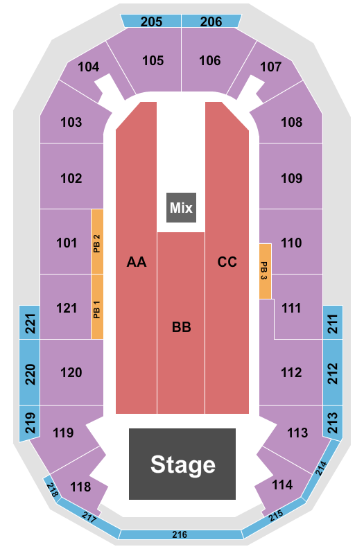 Hero Arena At Mountain America Center Endstage 2 Seating Chart