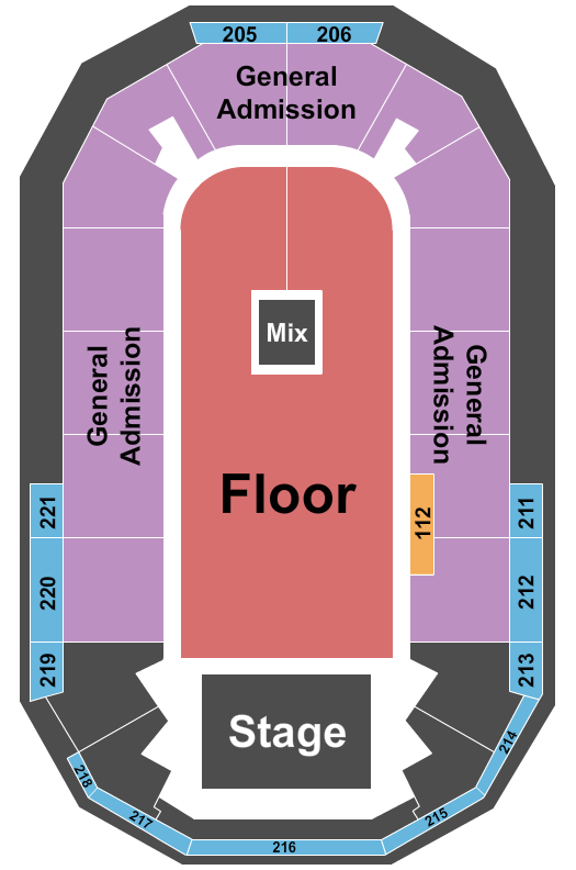 Hero Arena At Mountain America Center Endstage Floor Seating Chart