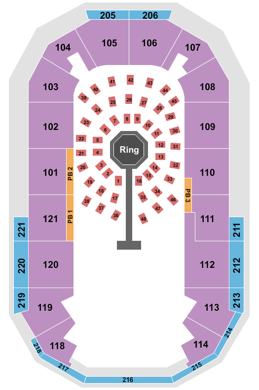 Hero Arena At Mountain America Center MMA Seating Chart