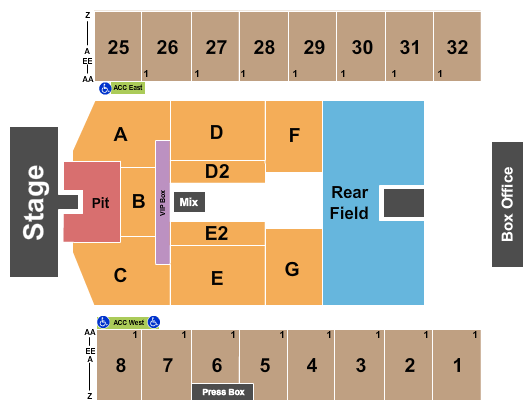 Hersheypark Stadium Endstage GA Pit 2 Seating Chart
