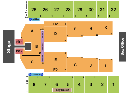 Ford Field Seating Chart For Luke Bryan