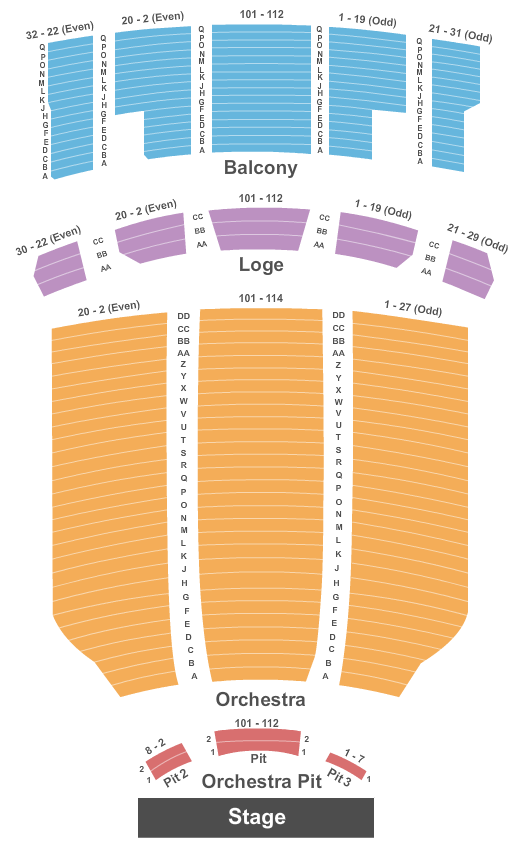 Hershey Theatre Endstage Seating Chart