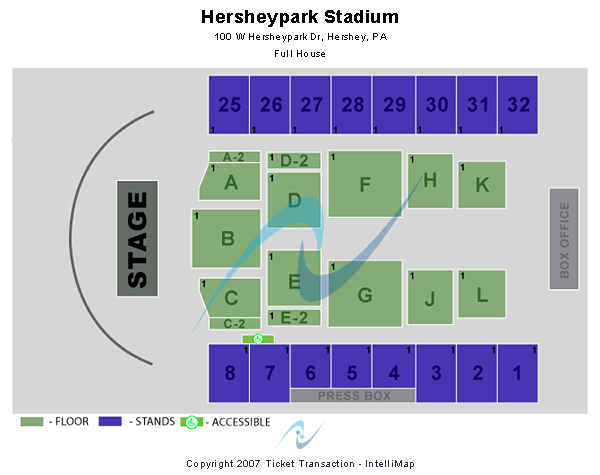 Hersheypark Stadium T-Stage Seating Chart