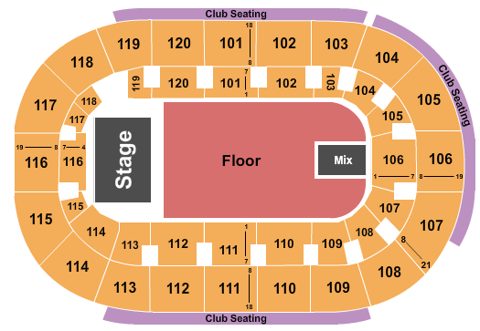 Hertz Arena Endstage Floor Seating Chart