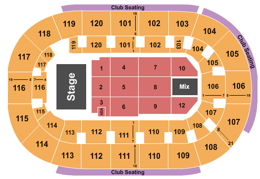 Hertz Arena Floor 1-12, ADA 3 Seating Chart