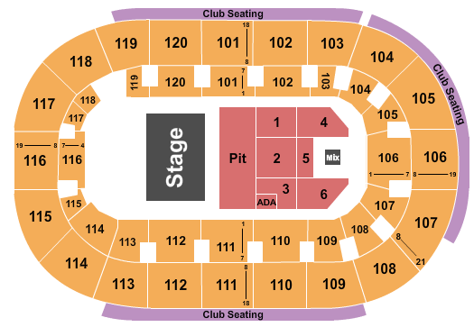 Hertz Arena Half House Pit Seating Chart