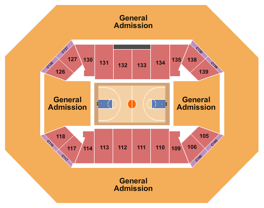 Hilton Coliseum Basketball with GA Seating Chart