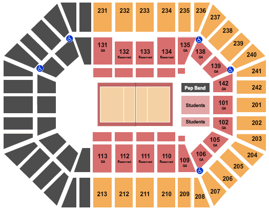 Hilton Coliseum Volleyball 2 Seating Chart