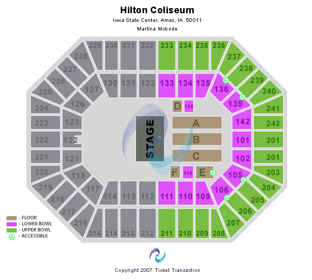 Hilton Coliseum Marina McBride Seating Chart