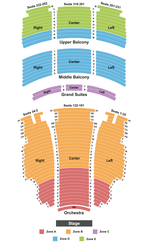 Hippodrome Theatre At The France-Merrick PAC Seating Map