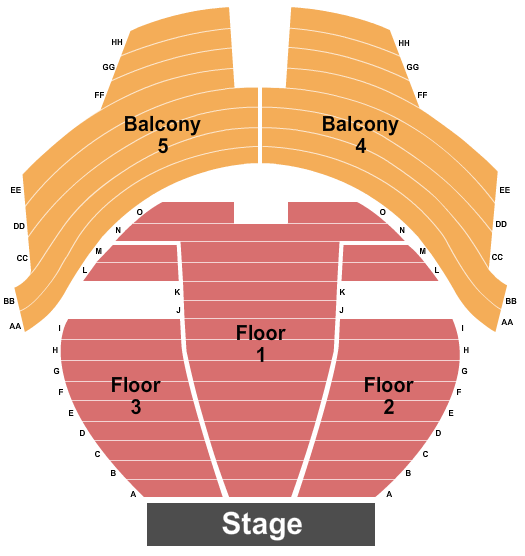 Historic Holmberg Hall End Stage Seating Chart