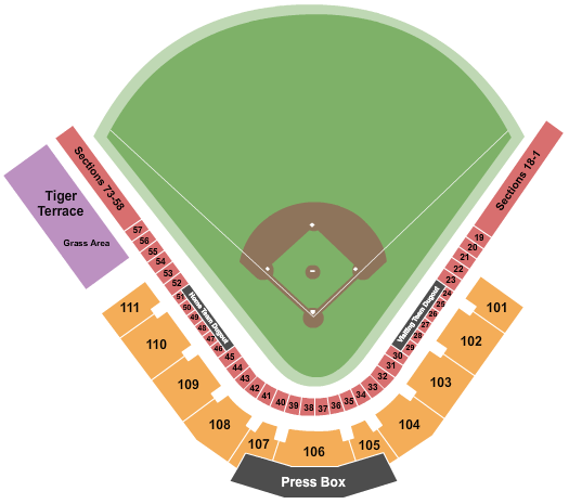 Plainsman Park Baseball Seating Chart