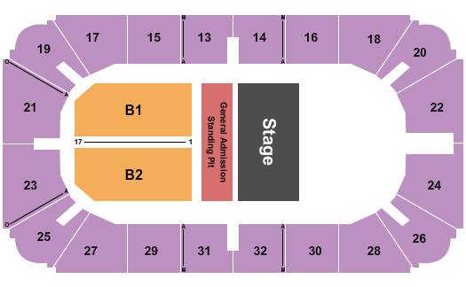 Hobart Arena Endstage Pit Seating Chart