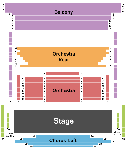 seating chart for Hodgson Hall - End Stage - eventticketscenter.com