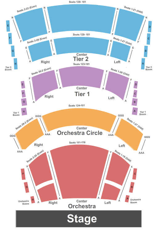 Kiewit Hall At Holland Performing Arts Center End Stage Seating Chart