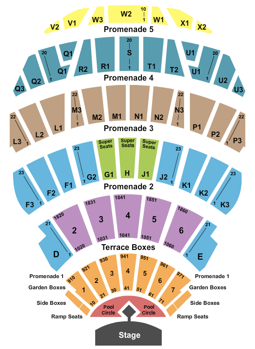 Hollywood Bowl Seating Chart Maps Los Angeles