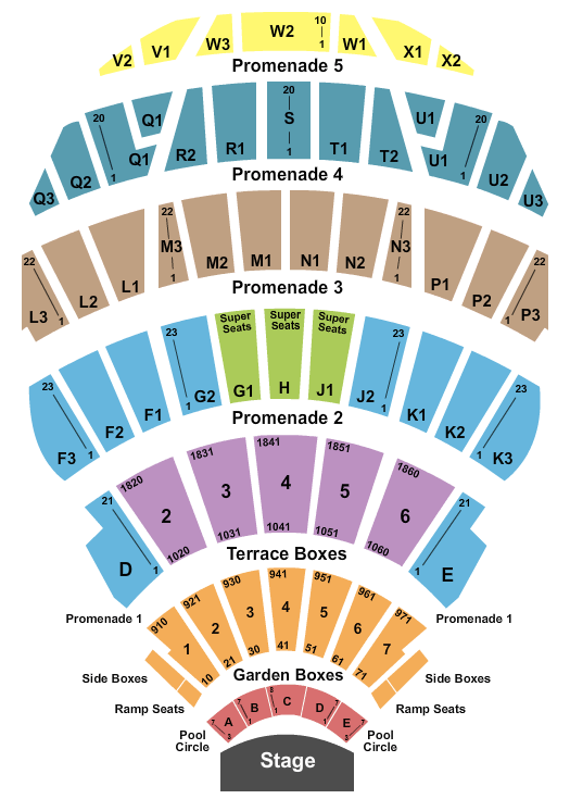 seating chart for Hollywood Bowl - Endstage2 - eventticketscenter.com