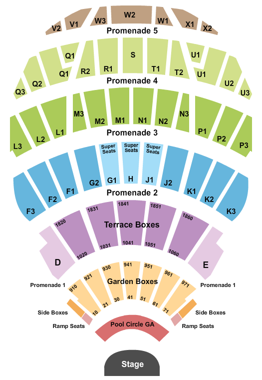 seating chart for Hollywood Bowl - Endstage GA - eventticketscenter.com