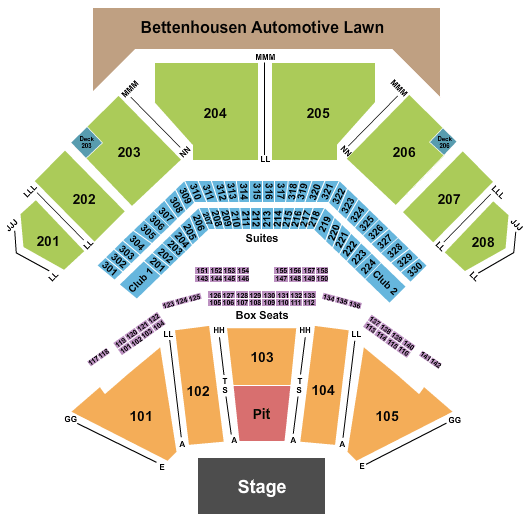 Hollywood casino amp seating chart