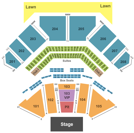 Credit Union 1 Amphitheatre Endstage GA Seating Chart