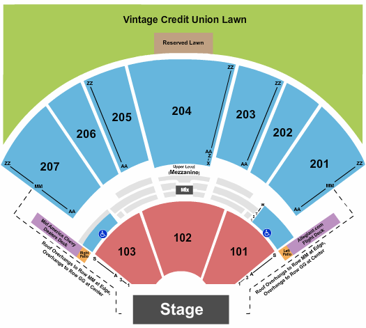 Hollywood Casino Amphitheatre - MO Endstage no boxes Seating Chart