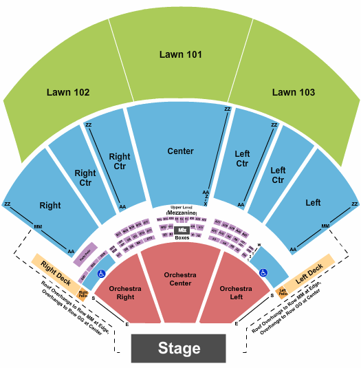 Hollywood Casino Amphitheatre - MO Endstage Split Lawn Seating Chart