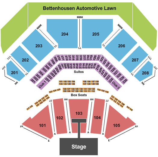 Hollywood Casino Amphitheatre - Tinley Park (formerly Midwest Bank Amphitheatre) Seating Chart