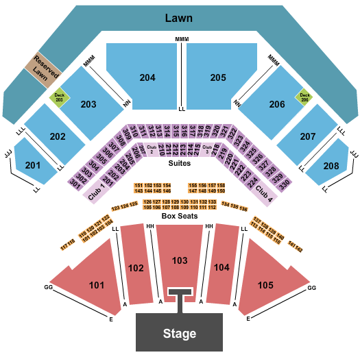Credit Union 1 Amphitheatre Endstage with Catwalk Seating Chart
