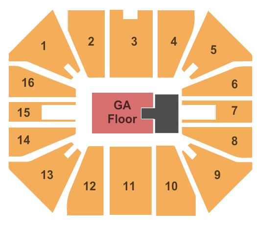 Holmes Convocation Center Endstage-GA Floor Seating Chart