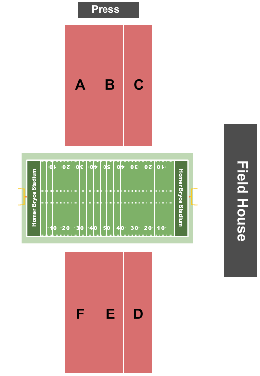 Homer Bryce Stadium Football Seating Chart
