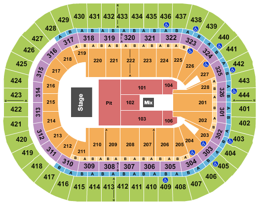 Honda Center Endstage - Small GA Pit Seating Chart