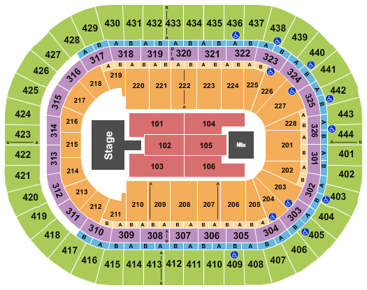 Honda Center Endstage 6 Thrust Flr Rsrv 101-106 Seating Chart
