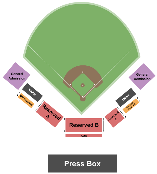 Hooker Field - Martinsville Baseball Seating Chart