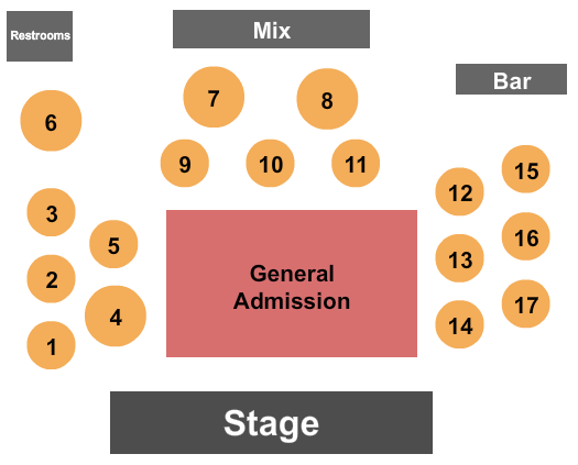 Hoots Pub II Endstage GA/Tables Seating Chart
