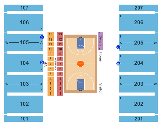 Barry P. Bonvillain Civic Center Basketball - Globetrotters Seating Chart