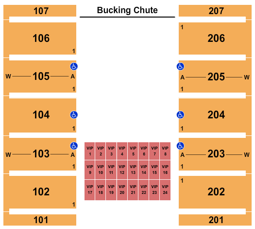 Barry P. Bonvillain Civic Center Rodeo 2 Seating Chart