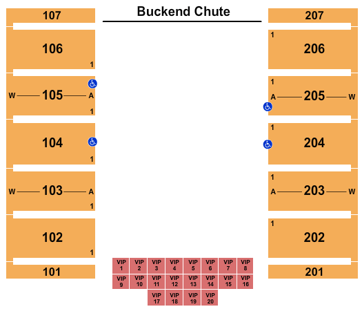 Barry P. Bonvillain Civic Center Rodeo Seating Chart