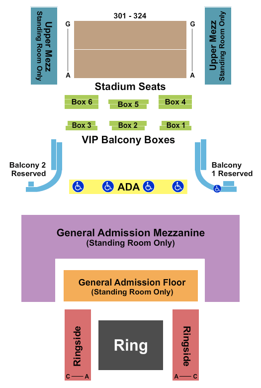 Citizens House Of Blues - Boston Boxing Seating Chart