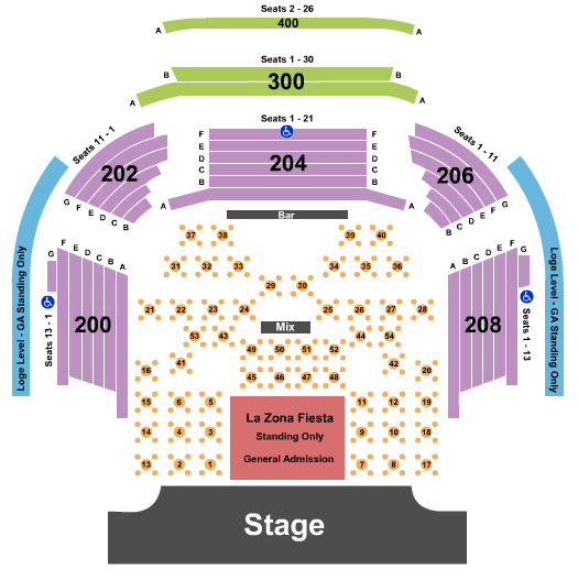 seating chart for House Of Blues - Las Vegas - Santana - eventticketscenter.com