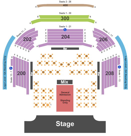 House Of Blues - Las Vegas Endstage GAFlr Tables Res Seating Chart