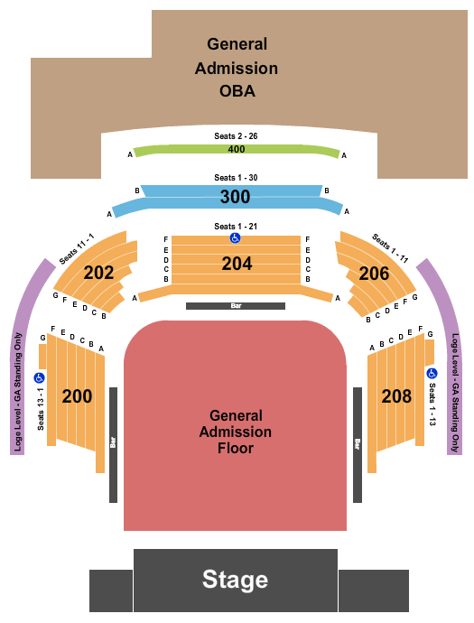 House Of Blues - Las Vegas Endstage GA Seating Chart