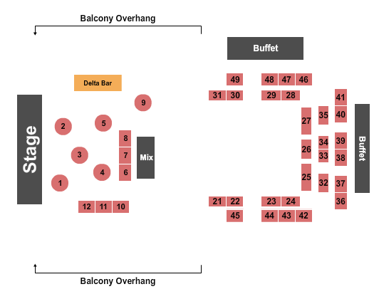 House Of Blues - New Orleans House Party Brunch Seating Chart