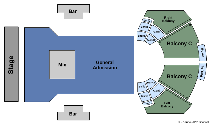 The Bourbon Room at Showboat Resort Atlantic City Morrissey Seating Chart