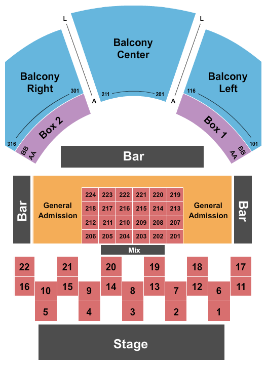 House Of Blues - Dallas Endstage Tables Seating Chart