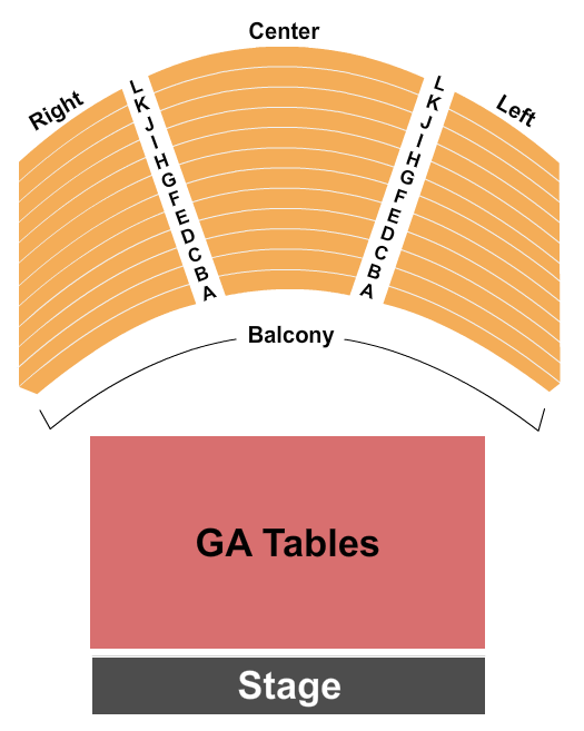 House Of Blues - Houston Endstage GA Tables Seating Chart