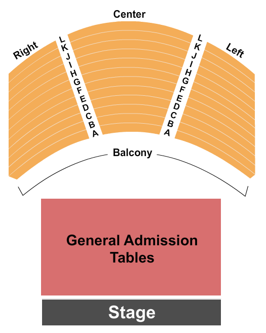House Of Blues - Houston Endstage GA Tables Seating Chart